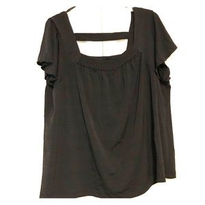 AB Studio Square Neckline Black Top